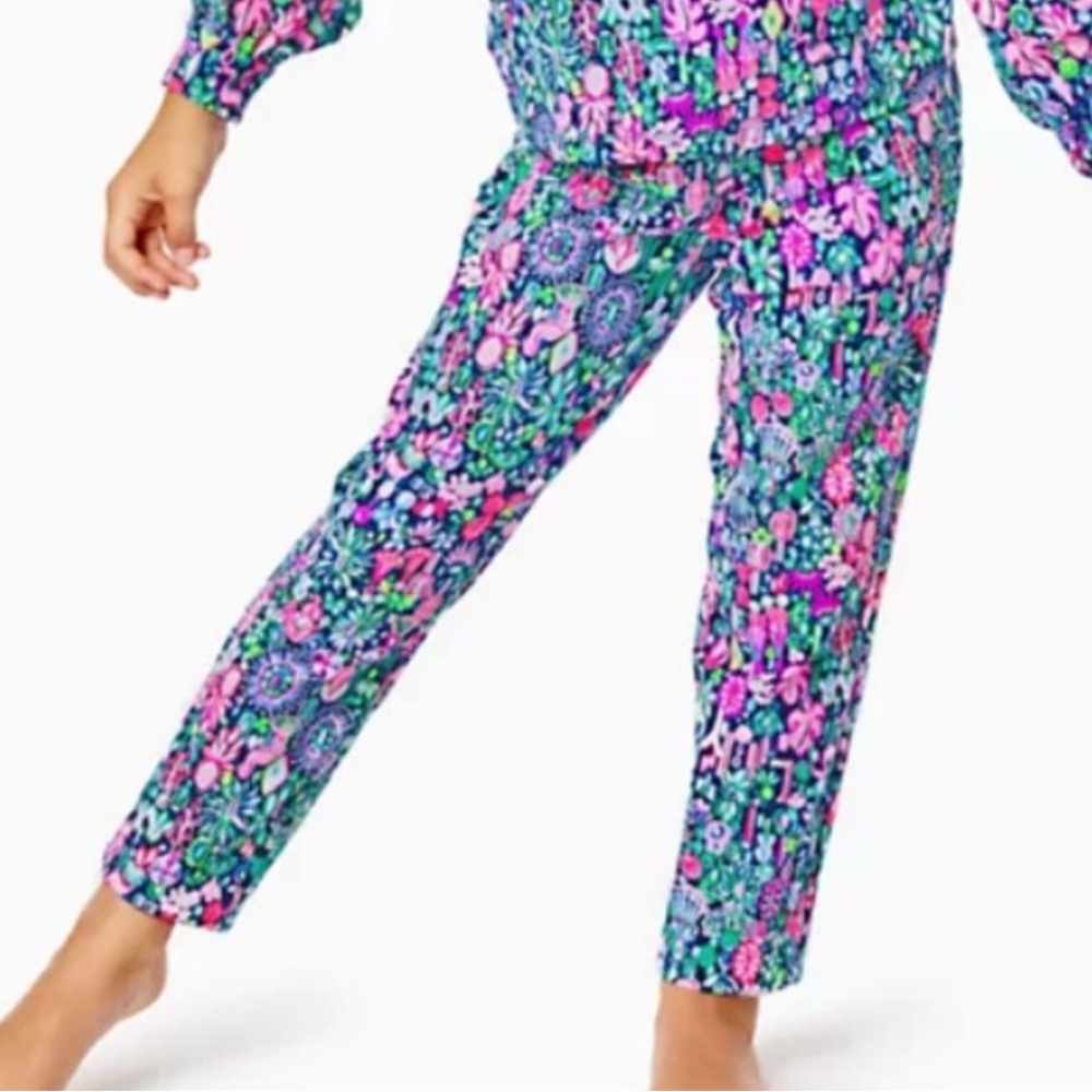 LILLY PULITZER kids emora pants in low tide navy